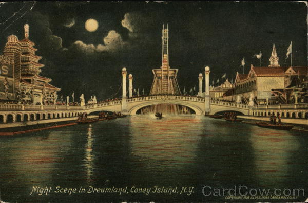 Night Scene in Dreamland, Coney Island New York
