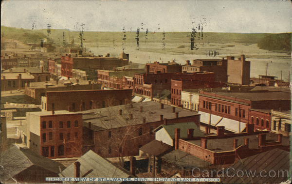 Bird's Eye View showing Lake St. Croix Stillwater Minnesota