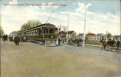 Oregon Electric Train Leaving for Portland Postcard