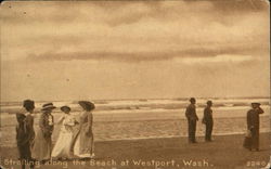 Strolling along the Beach Westport, WA Postcard Postcard Postcard