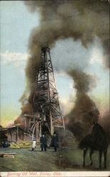 Burning Oil Well Postcard