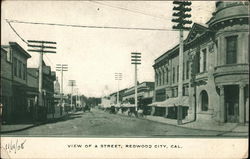 View of a Street Redwood City, CA Postcard Postcard Postcard