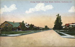 Orange Street and First Street Glendale, CA Postcard Postcard Postcard