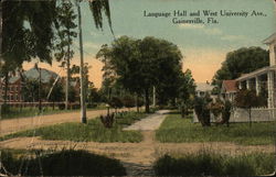 Language Hall and West University Avenue Postcard
