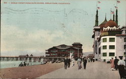 Ocean Front From Bath House Ocean Park, CA Postcard Postcard Postcard