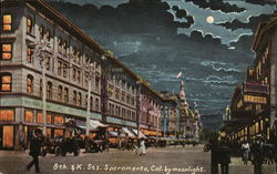 8th and K Streets by Moonlight Postcard