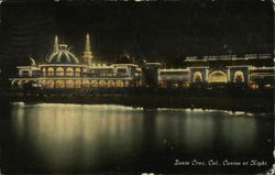 Casino at Night Santa Cruz, CA Postcard Postcard Postcard