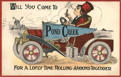 Vill You Come to Pond Creek? Oklahoma Postcard Postcard Postcard
