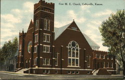 First M.E. Church Coffeyville, KS Postcard Postcard Postcard