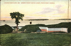 Spring Point Ledge Light from Fort Preble Postcard