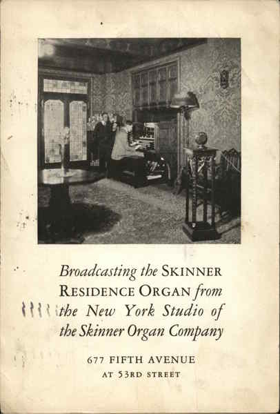 Skinner Residence Organ Company New York