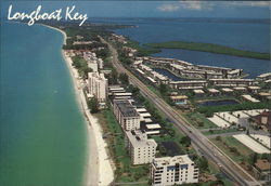 Aerial View of Beach and Hotels Longboat Key Florida