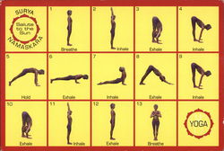 Yoga - Surya Namaskara Postcard Postcard Postcard