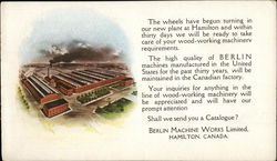 Berlin Machine Works Limited Hamilton, ON Canada Ontario Postcard Postcard