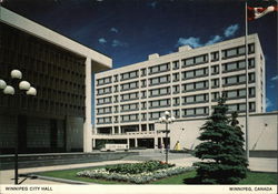 Winnipeg City Hall Manitoba Canada Postcard Postcard Postcard