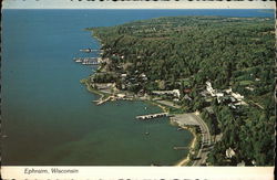 View of Town and Door County Peninsula Postcard