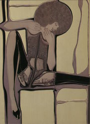 "Sarah" by Yvon Adam - Mirror Painting Postcard