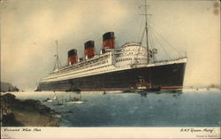 Cunard White Star - R.M.S. "Queen Mary" Cruise Ships Postcard Postcard