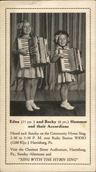 Edna and Becky Hammer and their Accordions Postcard