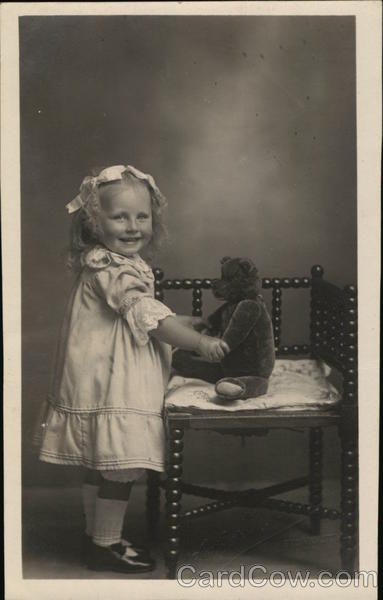 Portrait of Girl and Stuffed Bear Girls