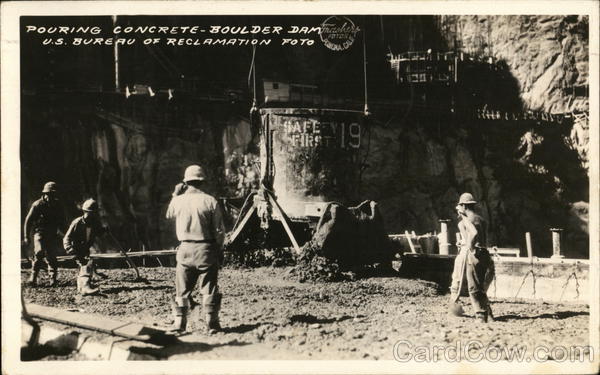 Pouring Concrete - Boulder Dam Boulder City Nevada