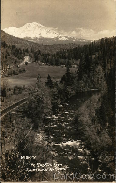 Mt. Shasta from Sacramento River Mount Shasta California