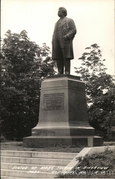 Statue of Mark Twain in Riverview Park Hannibal Missouri
