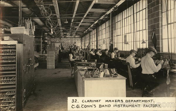 Clarinet Makers Department, C. G. Conn's Band Instrument Factory Elkhart Indiana