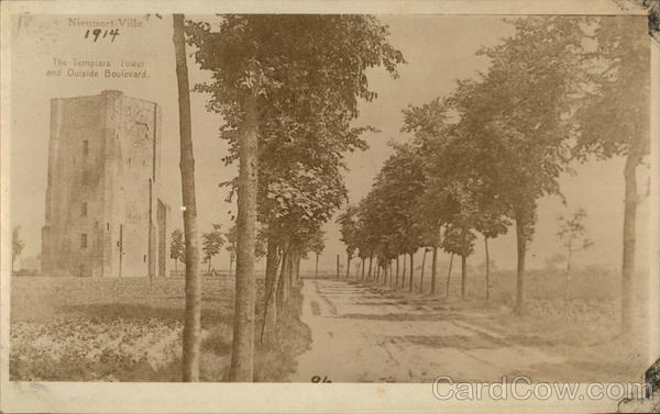 The Templars Tower and Outside Boulevard Nieuwpoort Belgium