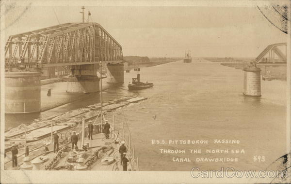 USS Pittsburgh Passing Through the North Sea Canal Drawbridge