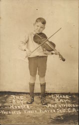 L. Wade Ray, Youngest Violin Player in USA Performers & Groups Postcard Postcard Postcard
