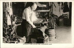 Blacksmith Shop, Sutter's Fort Sacramento, CA Postcard Postcard Postcard