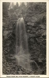 Falls Near Big Pine Resort Forest Home, CA Postcard Postcard Postcard