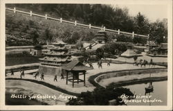 Battle for Castle of Nagoya, Bernheimer Japanese Garden Pacific Palisades, CA Postcard Postcard Postcard