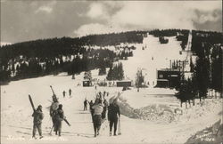 Skiing on Cooper Hill Postcard Postcard Postcard
