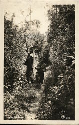 Native Peoples with Spears Postcard