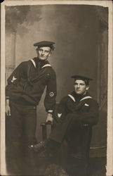 Portrait of Two Sailors Navy Postcard Postcard Postcard