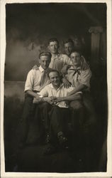 Portrait of Five Men Postcard