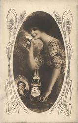 Woman Drinking Falstaff Beer St. Louis, MO Postcard Postcard Postcard
