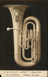 C. G. Conn's Latest Creation - E flat Bass, Front Action Postcard