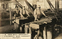 Draw Bench Department, C. G. Conn's Band Instrument Factory Postcard