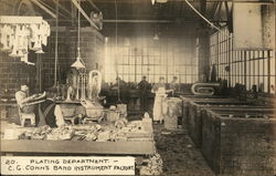 Plating Department - C. G. Conn's Band Instrument Factory Postcard