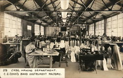 Case Making Department, C. G. Conn's Band Instrument Factory Postcard