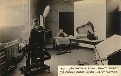 Operating Room, Photo Dept., C. G. Conn's Band Instrument Factory Elkhart, IN Postcard Postcard Postcard