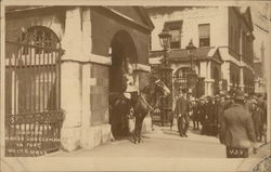 London Horse Guardsman on Post, Whitehall England Postcard Postcard Postcard