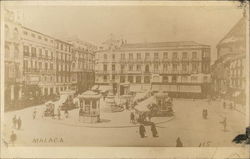Town Square Malaga, Spain Postcard Postcard Postcard