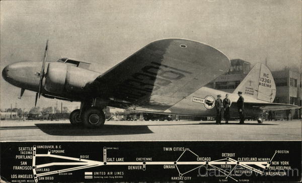 Airplane and Map Airline Advertising