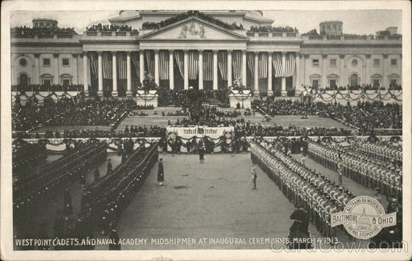 West Point Cadets and Naval Academy Midshipmen at Inaugural Ceremonies March 4, 1913