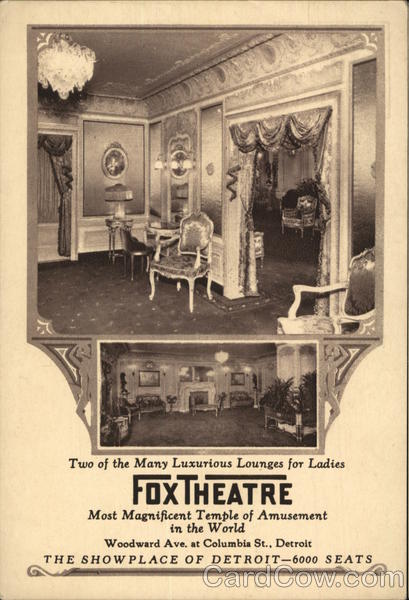 Fox Theatre - Ladies Lounges Detroit Michigan