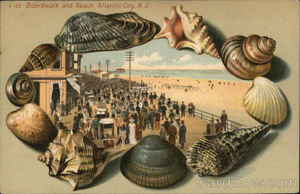 Boardwalk and Beach Atlantic City New Jersey